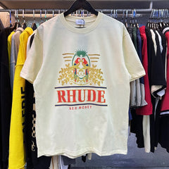 RHUDE Parrot Crest Graphic Print T-Shirt - Cream