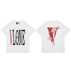 Vlone Dragon Graphic T-Shirt - White/Red