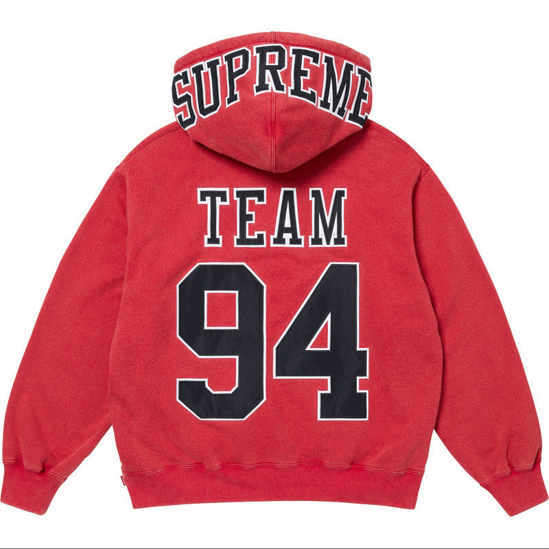 Supreme Team 94 Hooded Sweatshirt - Red / Navy