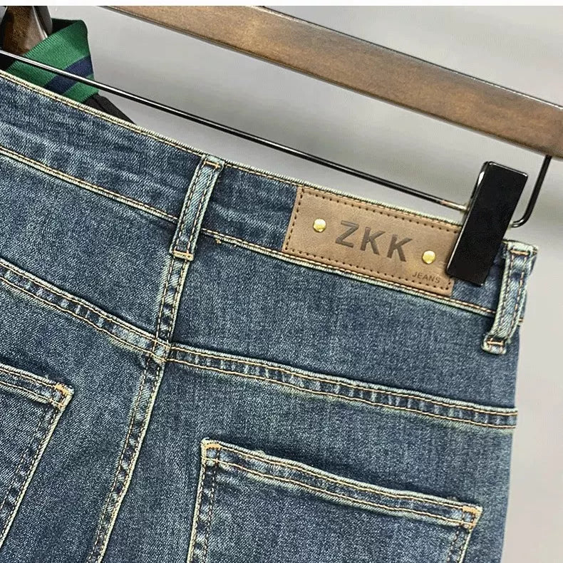 2026 summer slim five quarter jeans men's trendy versatile outerwear casual shorts American high street hooligan shorts