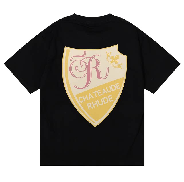 RHUDE "Chateau de Rhude" Shield Graphic Back-Print T-Shirt - Black