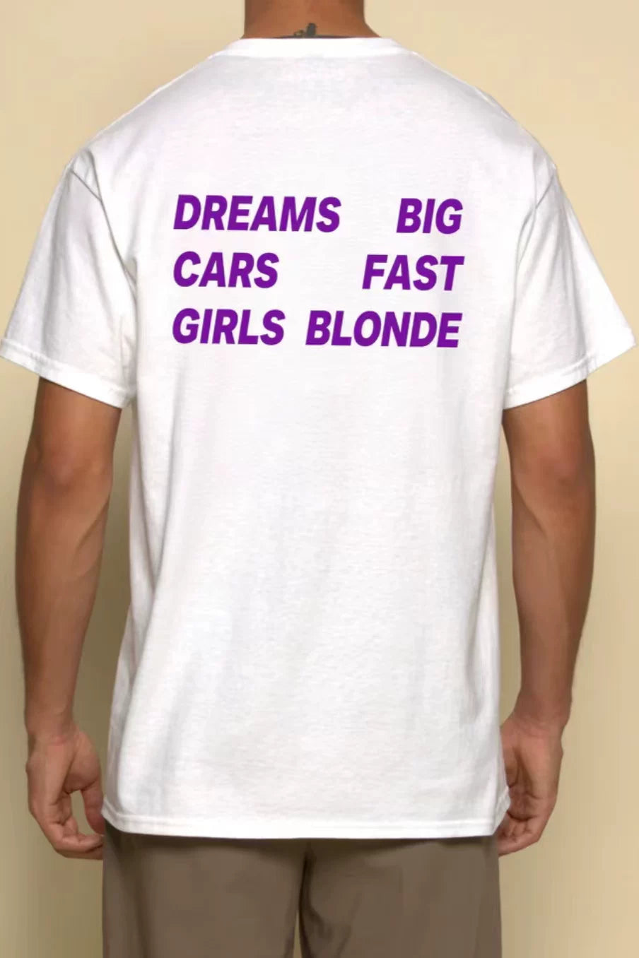 American retro DREAMS BIG letter printed short sleeved T-shirt for men and women loose white 2026 new top