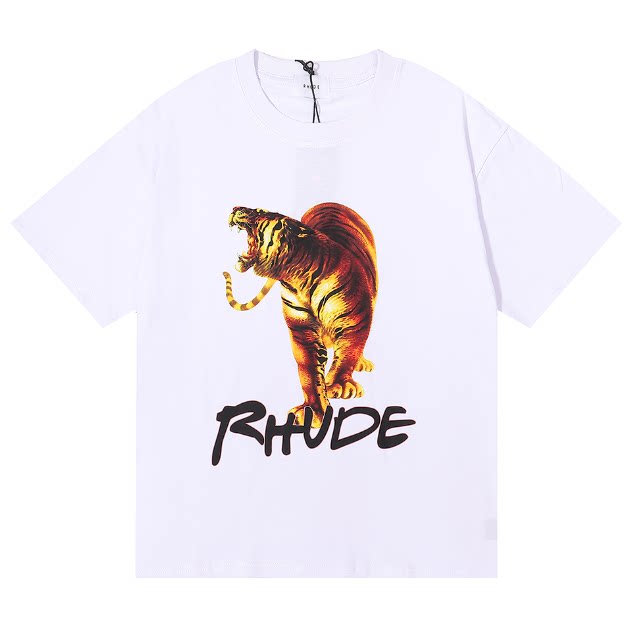RHUDE Roaring Tiger Graphic Print T-Shirt - White