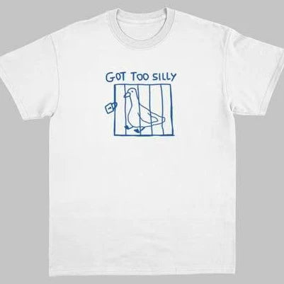 GOT TOO SILLY silly pigeon funny American casual short sleeved T-shirt men's round neck 2025 new trend