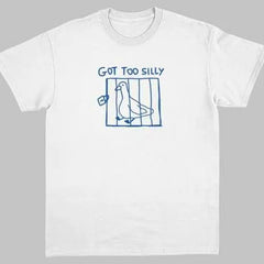 GOT TOO SILLY silly pigeon funny American casual short sleeved T-shirt men's round neck 2025 new trend