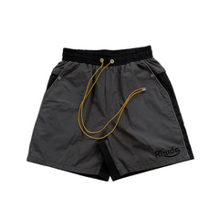 RHUDE Contrast Panel Athletic Shorts - Charcoal / Black
