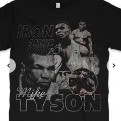 Mike Tyson T-shirt, boxing champion Mike Tyson's classic moment avatar, American letter short sleeved T-shirt for men