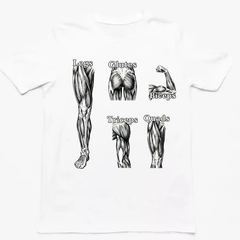 Fitness Muscle Anatomy Printed Short Sleeve T-shirt 2026 New Trendy Loose Men's and Women's Same Style Iron Training Top