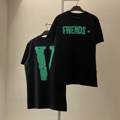 Vlone "FRIENDS-" Graphic T-Shirt - Black/Green