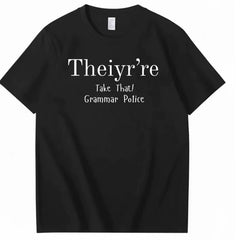 Take That! Grammar Polic 趣味梗T恤美式风搞怪文字印花休闲短袖