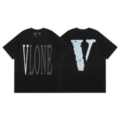 Vlone Glow Gradient Logo Graphic T-Shirt - Black