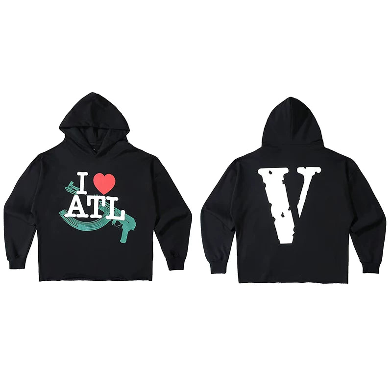 Vlone "I ❤️ ATL" Graphic Hoodie - Black