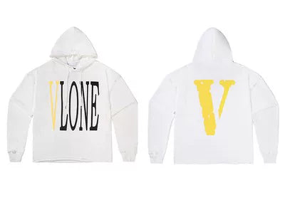 Vlone Classic Logo Graphic Hoodie - White/Yellow