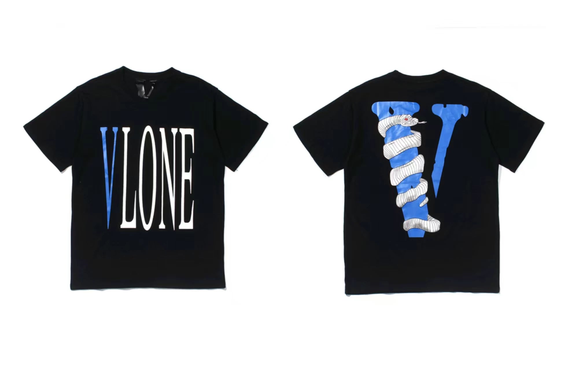 Vlone Serpent Graphic T-Shirt - Black/Blue