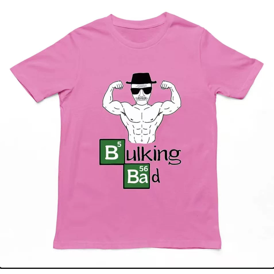 Bulking Bad, Breaking Bad, Poison Master, Fitness, Muscle Building, Fun Printed T-shirt, American style parody sports, 2026 trend