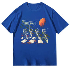 Elon Musk Occupy Mars Round Neck Short sleeved T-shirt for Men and Women 2025 New Summer Collection