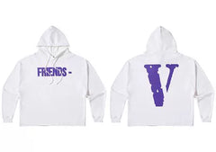 Vlone "FRIENDS-" Graphic Hoodie - White/Purple