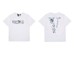 Vlone Abstract Floral "FRIENDS-" Graphic T-Shirt - White