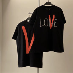 Vlone Hand-Drawn "LONE" Graphic T-Shirt - Black/Red