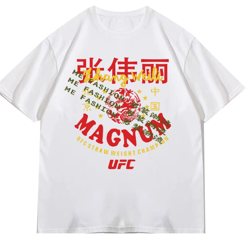 2025 Zhang Weili Same Clothes Chinese Role Model UFC Season T-shirt Boxing Short Sleeve Men's and Women's Top Summer China Beijing