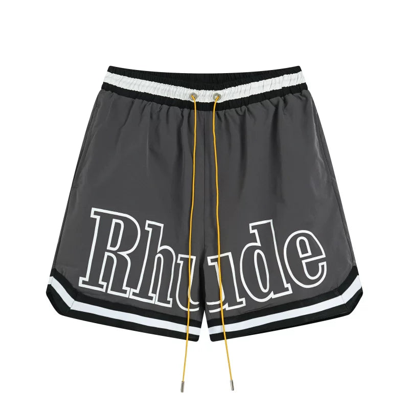RHUDE Contrast Stripe Athletic Shorts - Charcoal Grey
