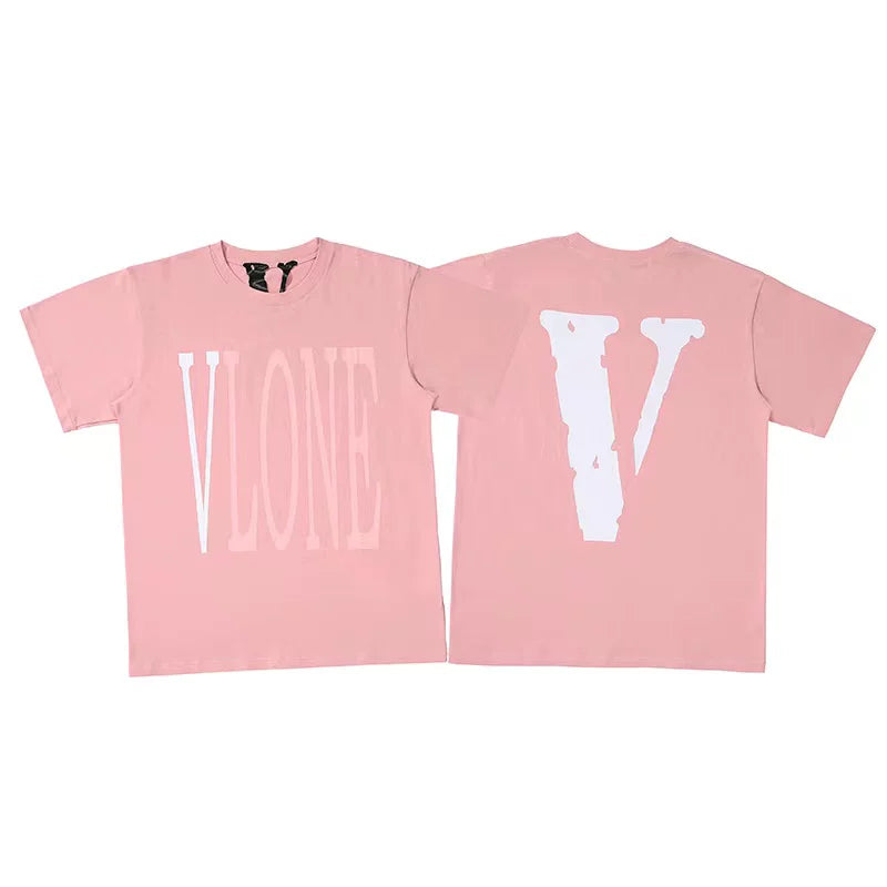 Vlone Classic Logo Graphic T-Shirt - Pink/White