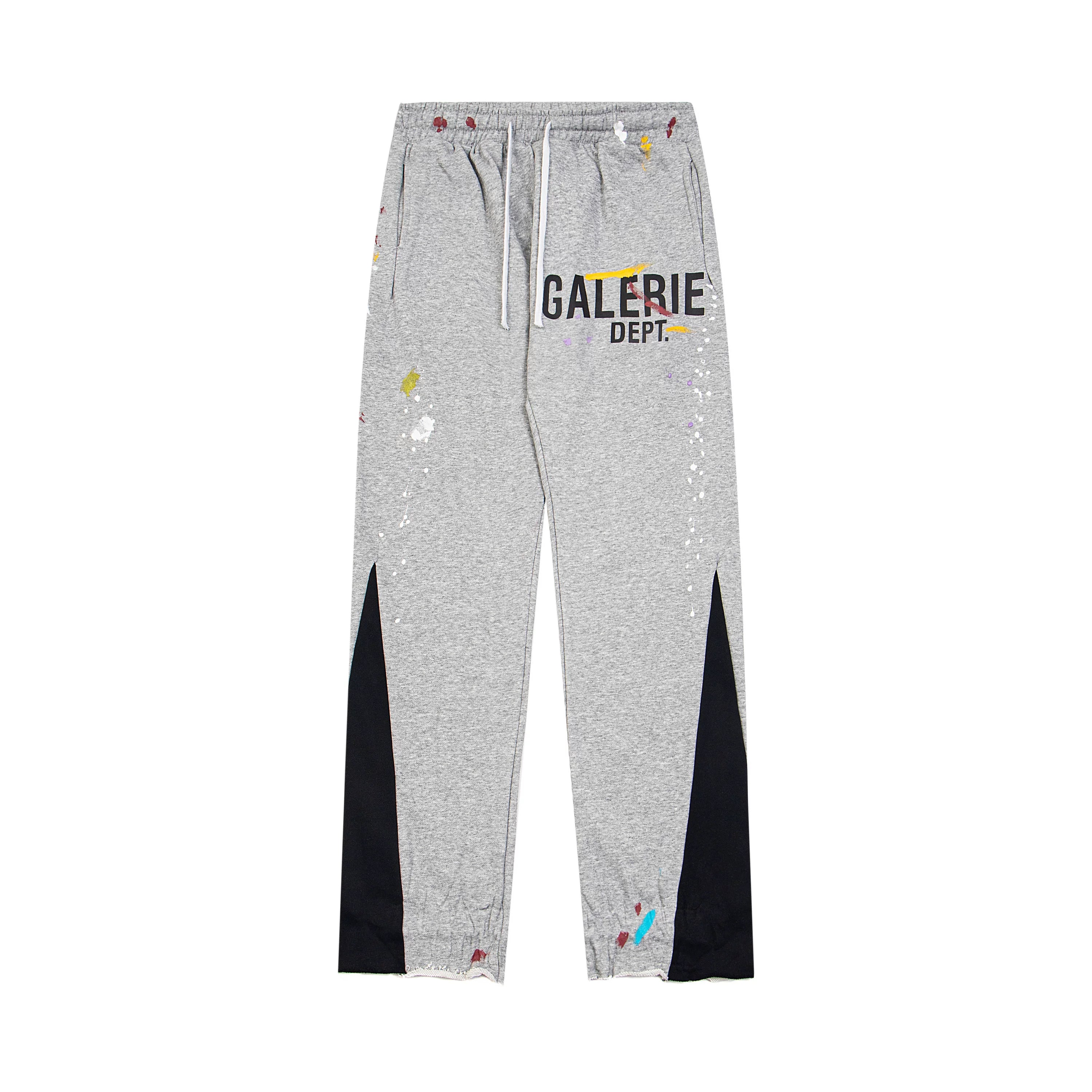 Gallery Dept. "GALERIE DEPT." Logo Paint Splatter Contrast Panel Sweatpants - Heather Grey