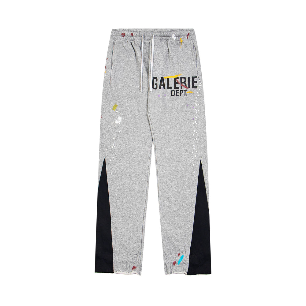 Gallery Dept. "GALERIE DEPT." Logo Paint Splatter Contrast Panel Sweatpants - Heather Grey