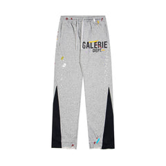 Gallery Dept. "GALERIE DEPT." Logo Paint Splatter Contrast Panel Sweatpants - Heather Grey