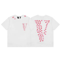 Vlone All-Over Kiss Marks Graphic T-Shirt - White/Red