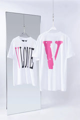 Vlone Classic Logo Graphic T-Shirt - White/Pink