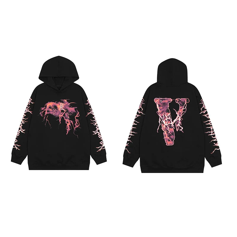 Vlone Lava Graphic Hoodie - Black/Pink