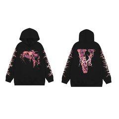 Vlone Lava Graphic Hoodie - Black/Pink