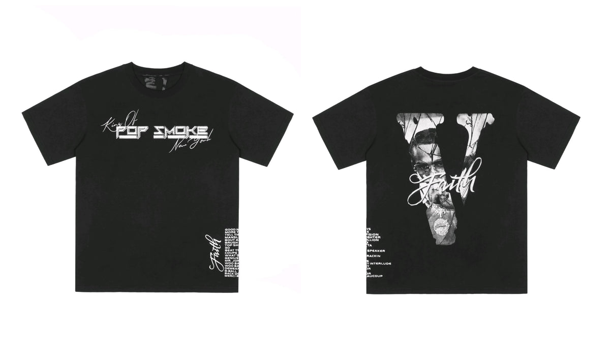 Vlone x Pop Smoke Tribute Portrait Graphic T-Shirt - Black
