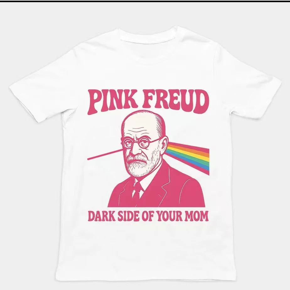 pink freud dark side of your mom funny t-shirt美式幽默短袖T