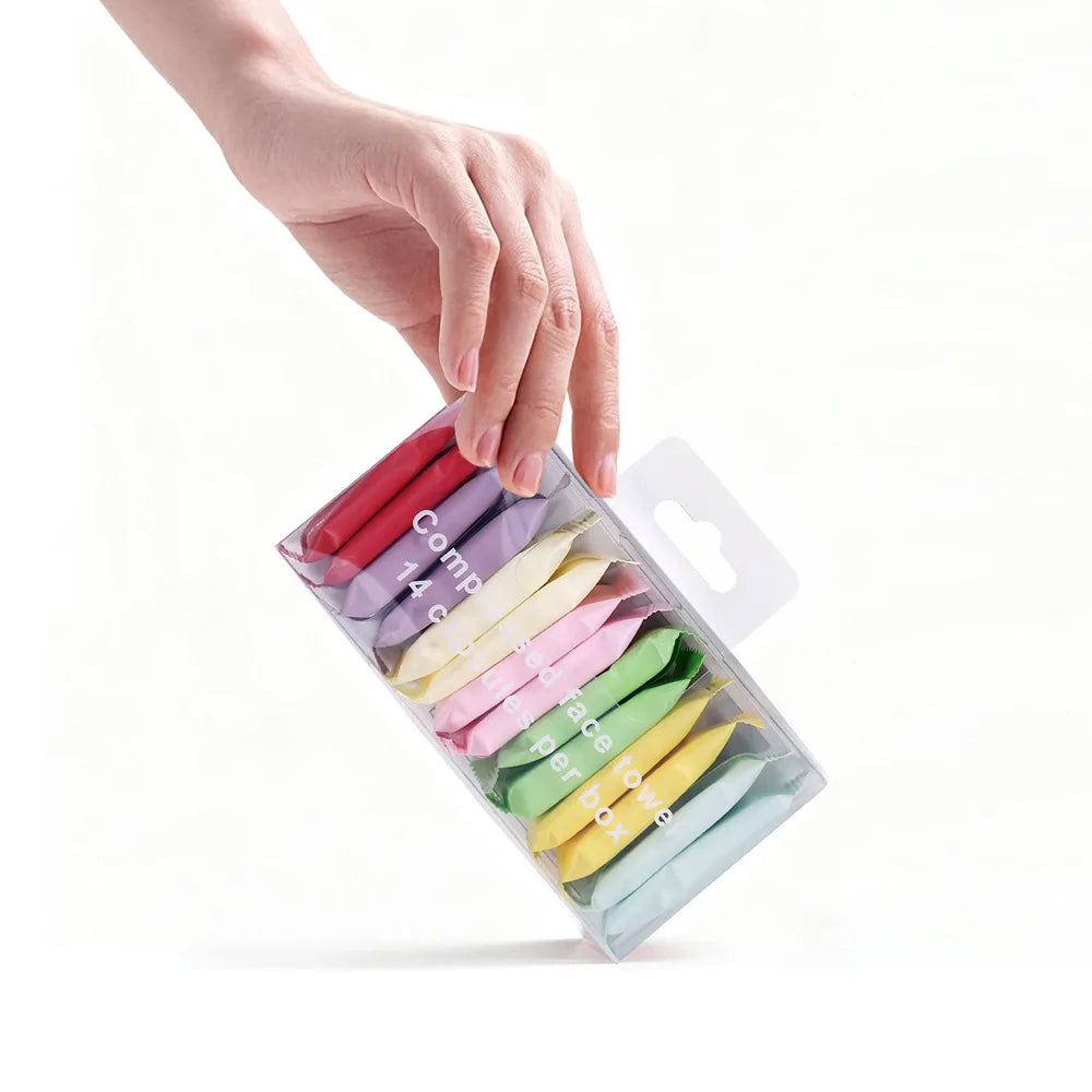 14pcs/box Disposable Washcloth Portable Travel Towel Thickened Compressed Face Towel Disposable Washcloth