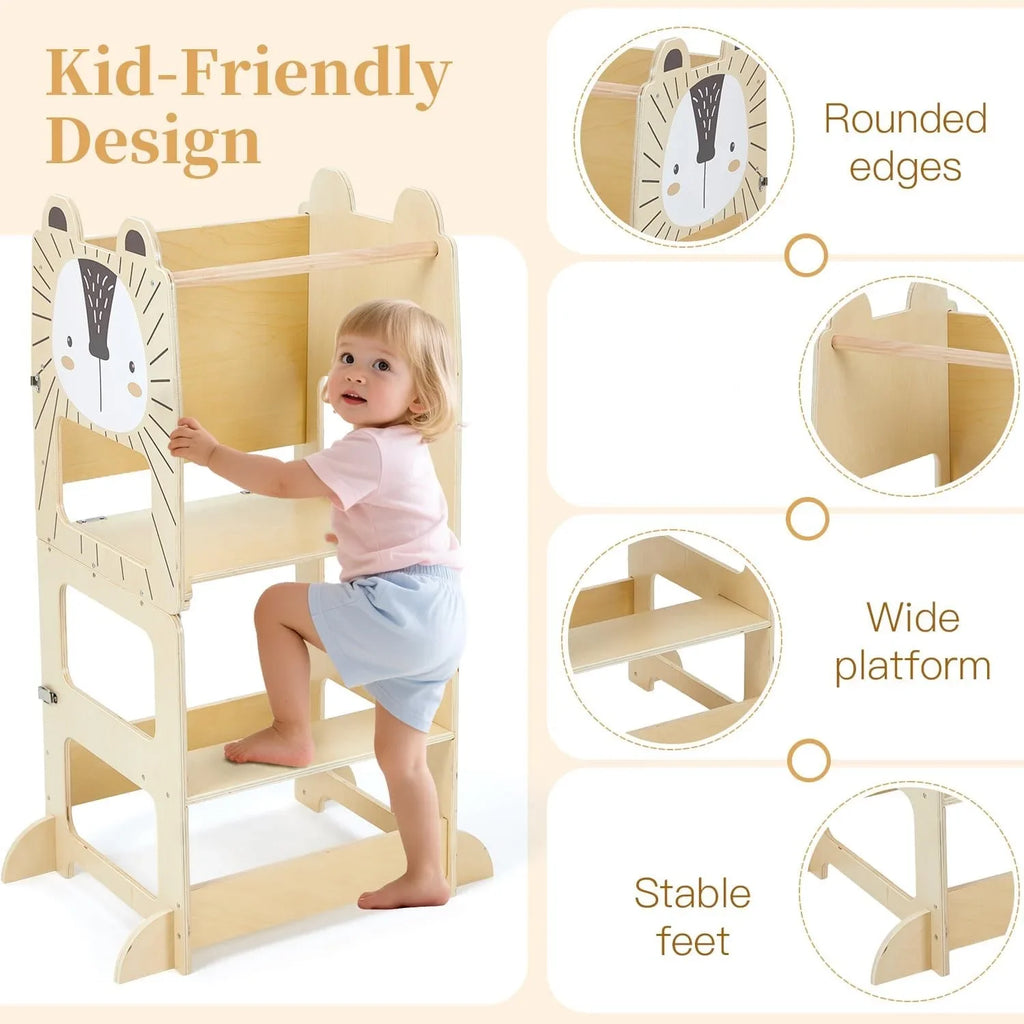 Children's Montessori observation tower Kitchen & learning aid-Transformable into Desk-stylish & versatile Design
