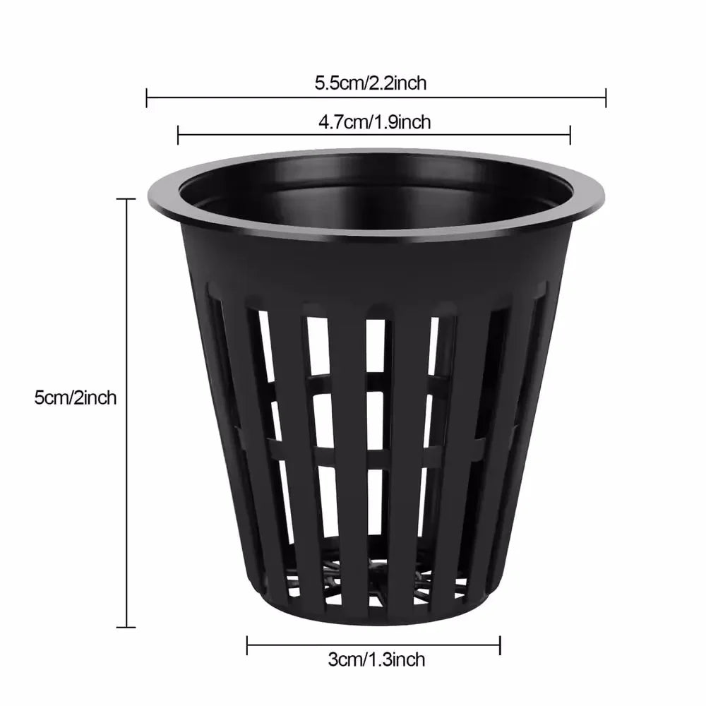 50/100Pcs 2 Inch Heavy Duty Net Pots Hydroponic Cups Garden Slotted Mesh Net Cups Plant Nursery Net Pots for Hydroponics