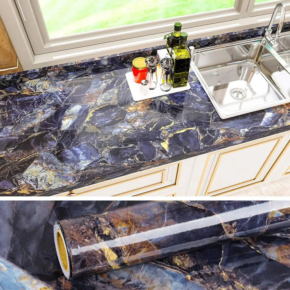 Marble Contact Paper for Countertops, Removable Wallpaper Peel and Stick, Self Adhesive Counter Top Waterproof for Kitchen Backs