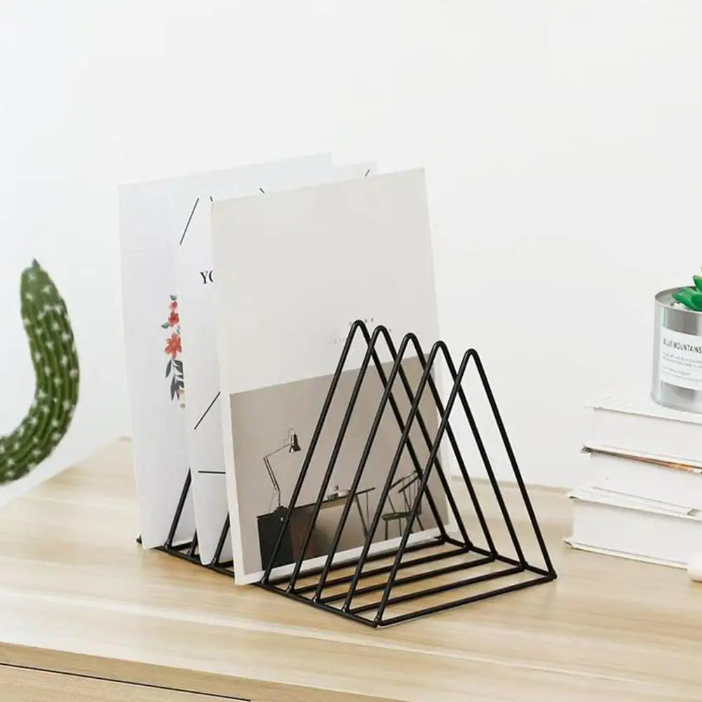 9-grid CD Rack Vinyl Record Storage Rack Triangular Magazine Stand, Bedroom Desktop Storage,5-grid CD/movie Rack ﻿