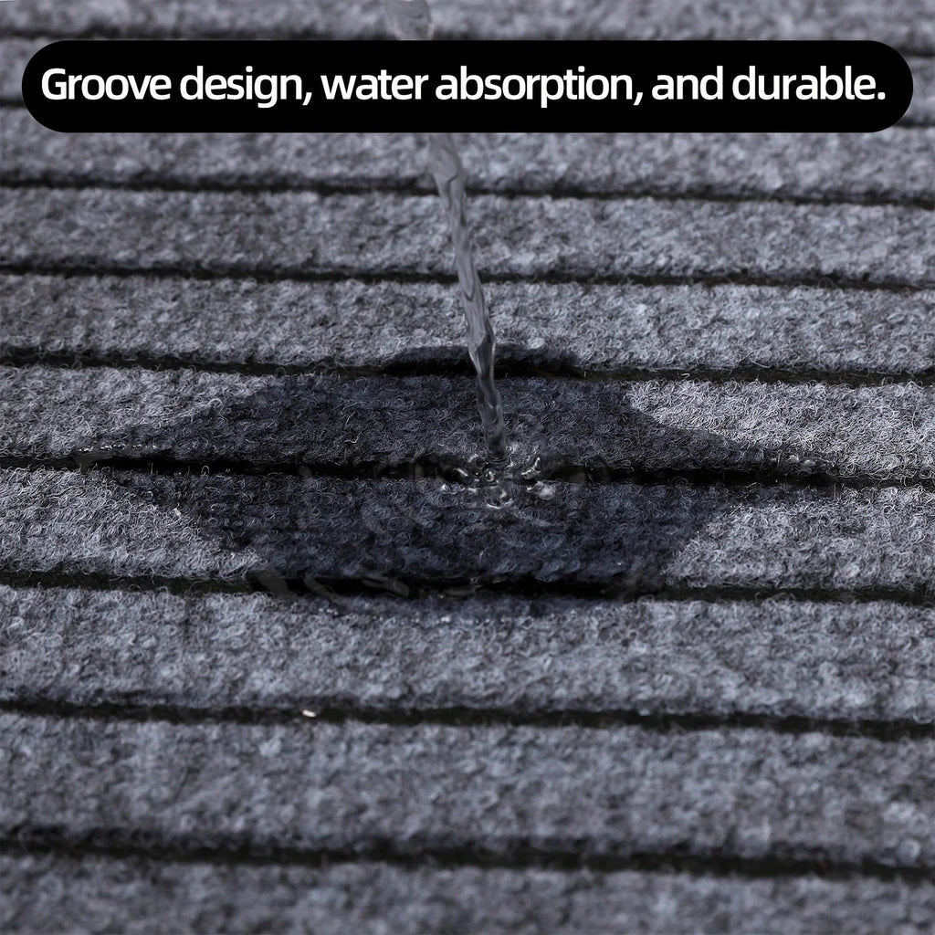Modern Minimalist Square Floor Mat - Durable, Stain/Fade Resistant, Non-Slip Rubber Backing, Machine Washable for Indoor/Outdoor