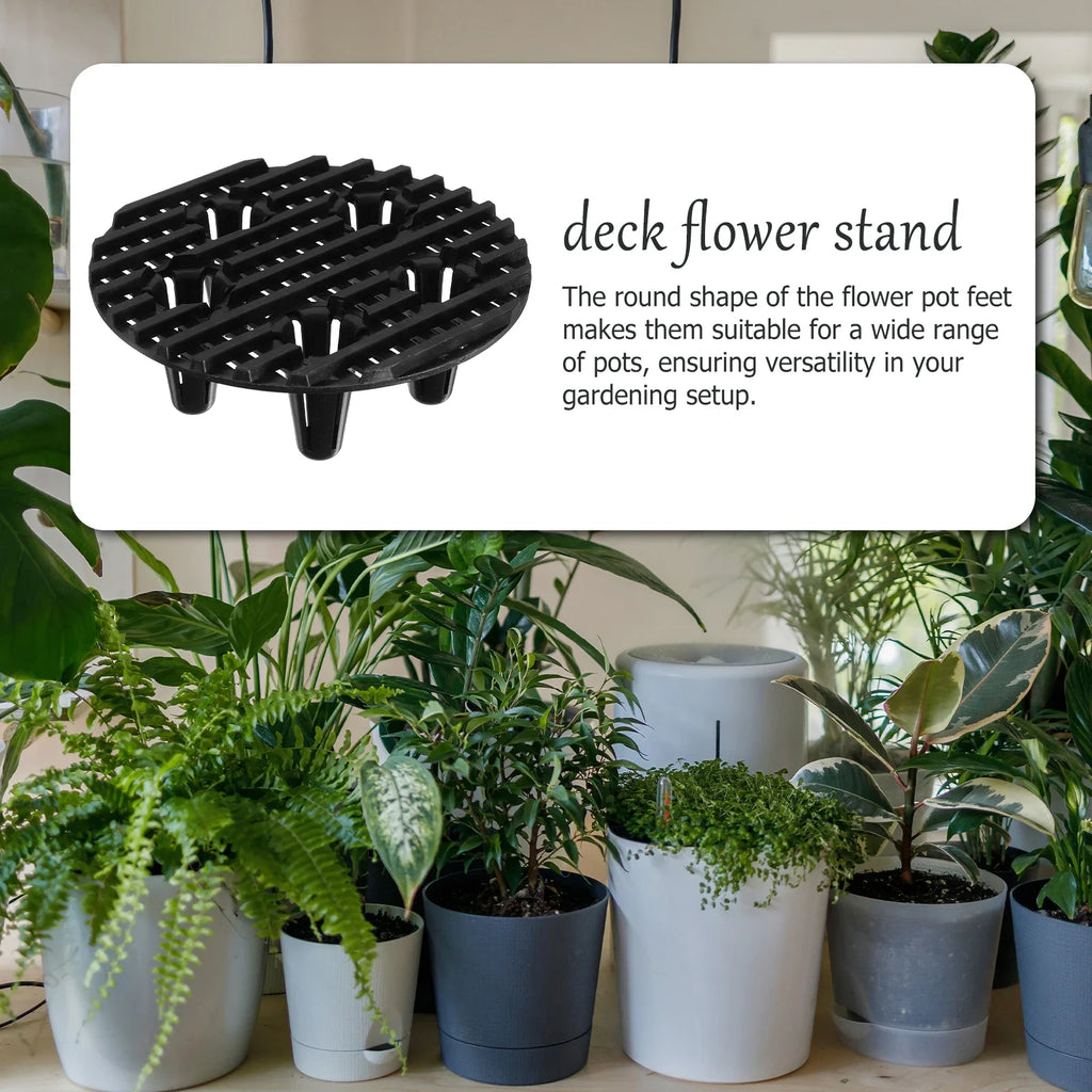 10pcs Durable Plastic Pot Feet Insect Net Anti Skid Elevator Stand for Flower Pots Gardening Plant Container Patio Deck