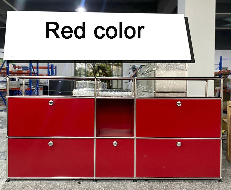 Module Furniture  Storage Modular DIY Shelf Sideboard Customized Size Night Stand Cabinet Stainless Steel Home Use