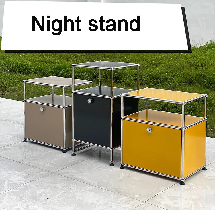 Module Furniture  Storage Modular DIY Shelf Sideboard Customized Size Night Stand Cabinet Stainless Steel Home Use