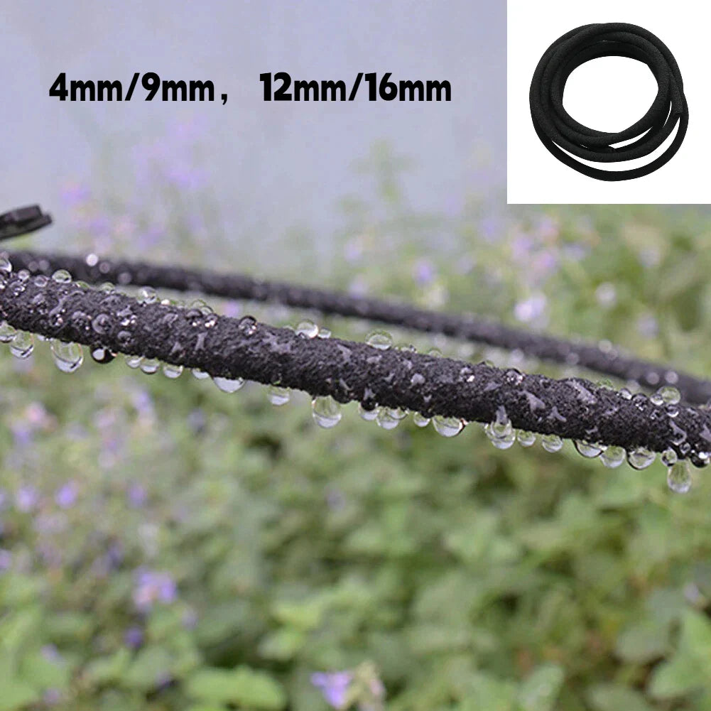 5m Perforated Water Pipe Rubber PVC Black Hose Buried Underground Irregular Microporous Uniform Water Garden Irrigation Watering