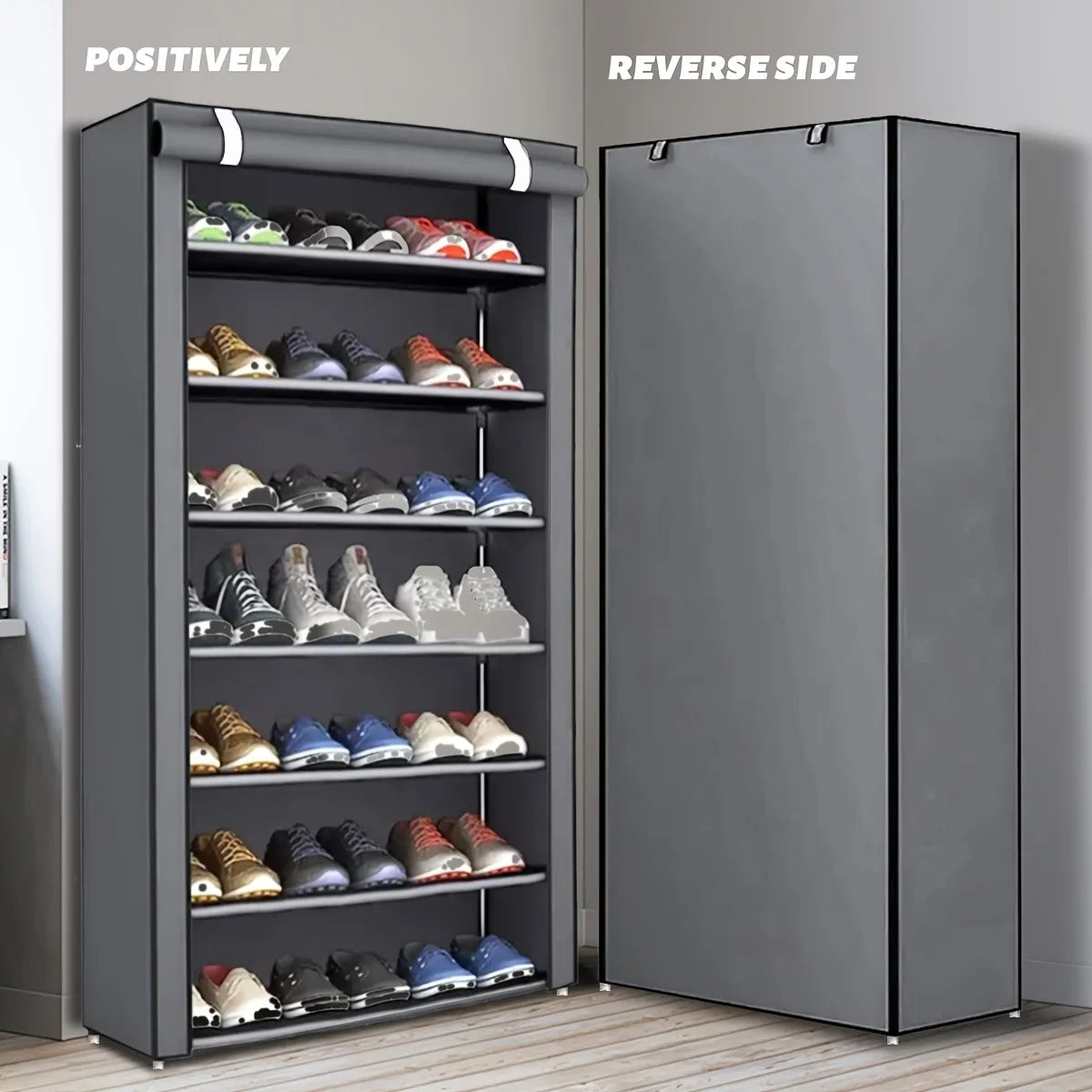 6-10 Tier Multi-Layer Shoe Cabinet with Dust-Proof Rolling Shutter Door, Easy to Assemble, Space-Saving Home Storage Cabinet, Suitable for Entryways, Hallways, Bedrooms, Living Rooms, Homes, Dormitories, Etc./Modern Decorativ