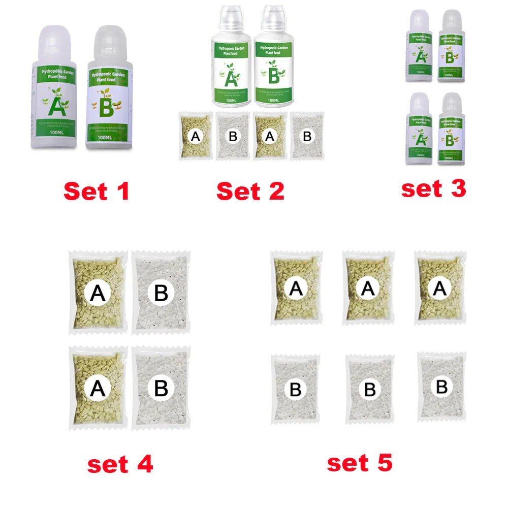 Hydroponic Nutrients Fertilizer AB Solution Set Hydroponic Garden Plant Food Plant Fertilizer For Flowers Vegetables Nutrients