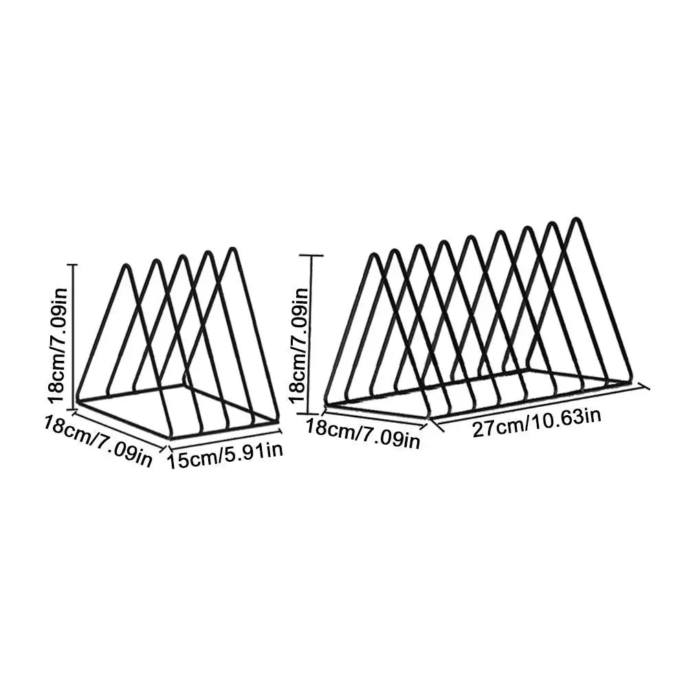 9-grid CD Rack Vinyl Record Storage Rack Triangular Magazine Stand, Bedroom Desktop Storage,5-grid CD/movie Rack ﻿