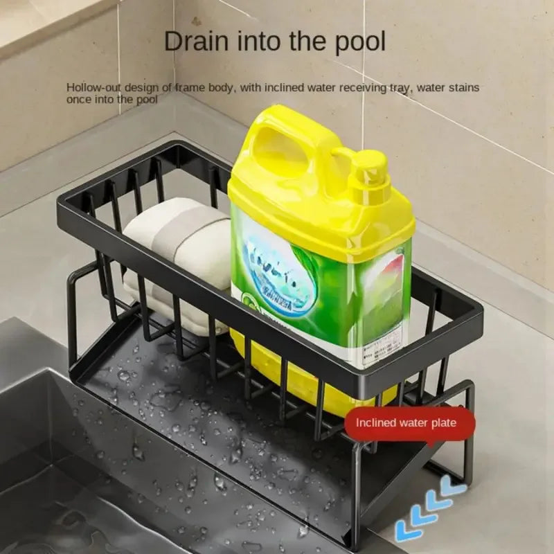 Sponge Draining Rack – Dishcloth & Dishwashing Liquid Storage, Kitchen Organizer