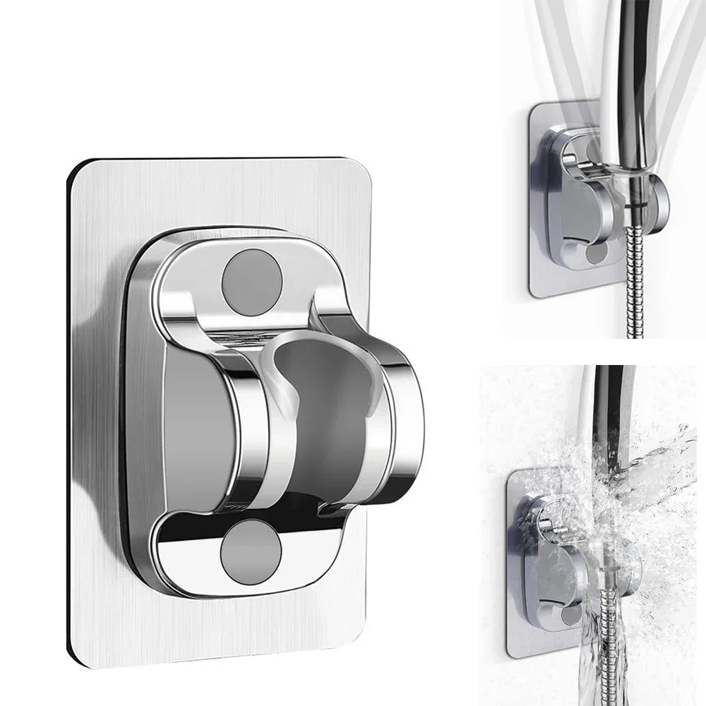 1PC Wall Mount Strong Adhesive Shower Head Holder ABS Waterproof Adjustable Bathroom Shower Bracket Easy Installation Base
